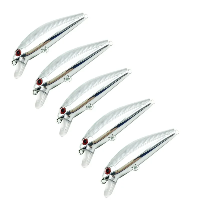 Cebo Luya galvanoplastia plata cinco ojos sumergido Mino 10g caballa perca caballa golondrina cebo biónico falso señuelo de pesca - imagen 5