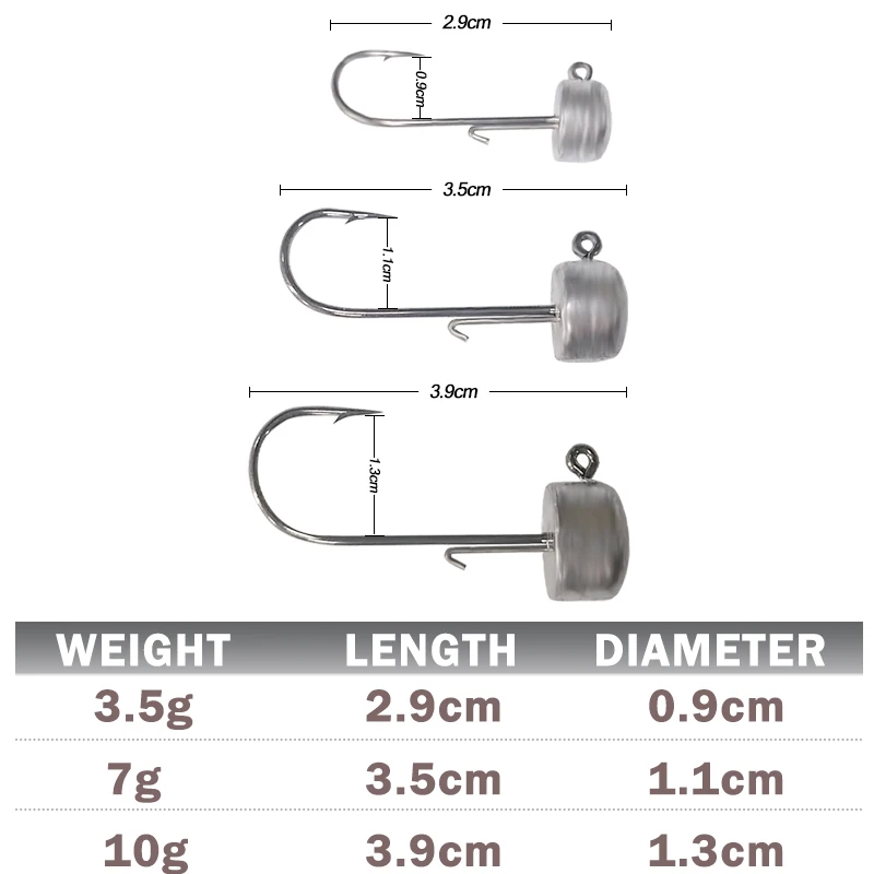 OBSESSION YB001 10 unids/bolsa 3,5 5g 7g 10g 14g anzuelos de pesca individuales cabeza de Jigging de plomo anzuelos de pesca de acero alto en carbono - imagen 3