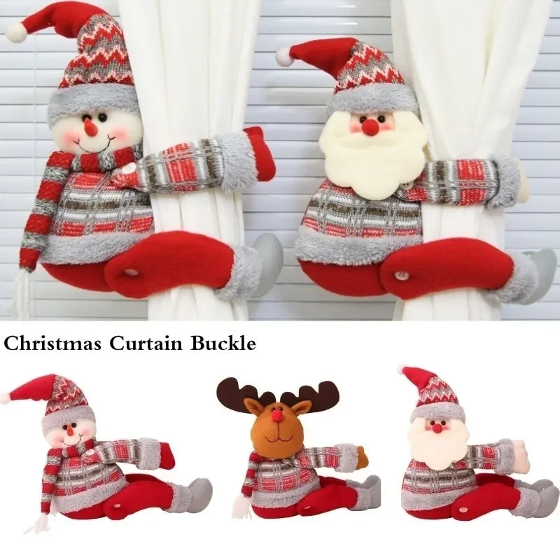 Hebilla de cortina navideña con diseño de Papá Noel