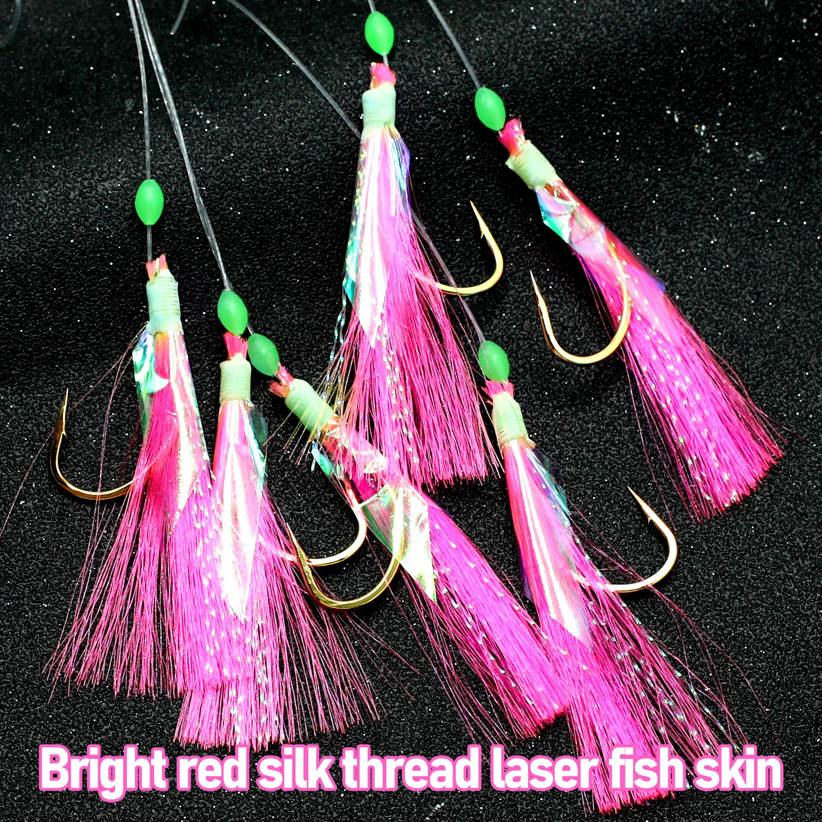 5 uds taladro Sabiki pesca en el mar, taladro de cebo preatado 30 ganchos, cuentas luminosas e insectos artificiales agua dulce/salada - imagen 3