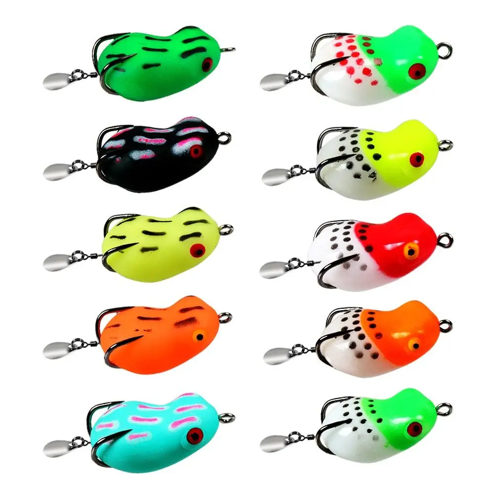 Señuelo de rana de pesca de Metal de PVC duradero, 10 colores, señuelo de pesca suave realista, 3cm, 4,2g, pesca Artificial - imagen 3