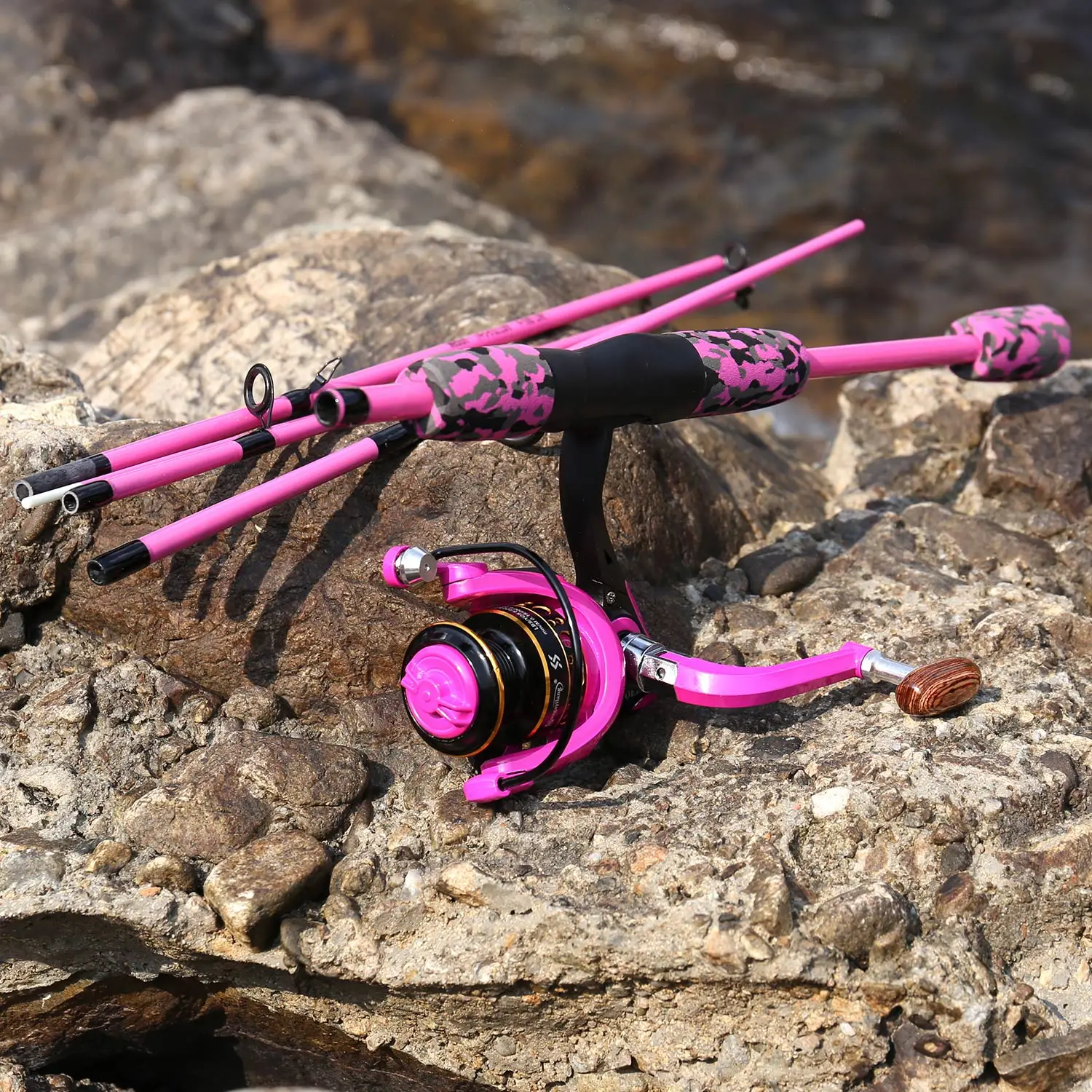 Sougayilang-caña y carrete de Pesca giratorios, Kit completo de mango Eva, combo de carrete para Pesca de agua dulce, 1000-3000 - imagen 5