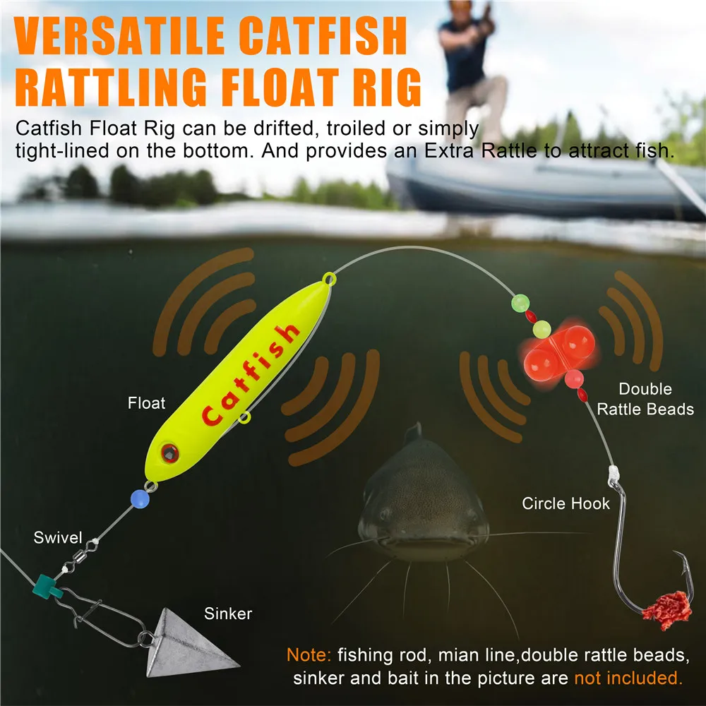 20 piezas 15g/27g línea de sonajero de bagre señuelo flotante para pesca de gato sonajero/flotadores estilo dragón flotadores de clavija para pesca de aparejos Santee - imagen 5