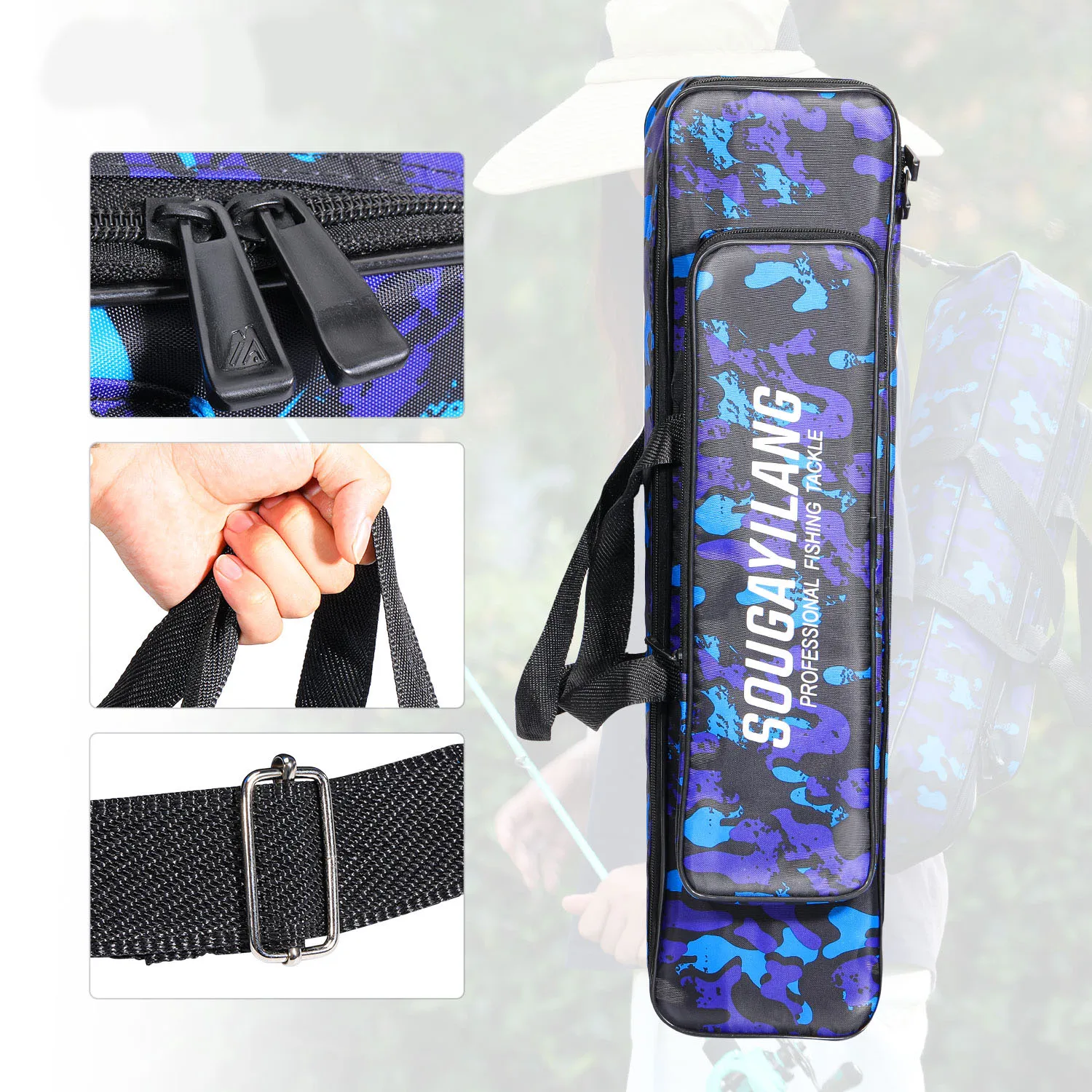 Sougayilang Funda profesional para caña de pescar – Oxford impermeable