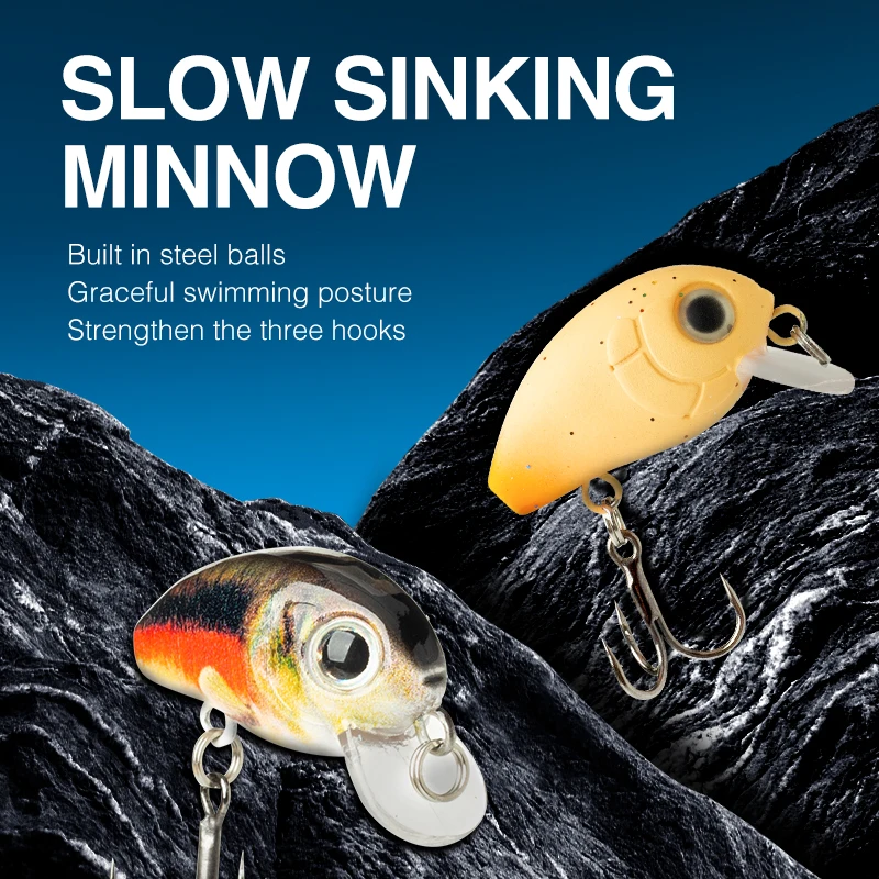 Banshee-Juego de 5 piezas, Señuelos de Pesca Mini Crankbaits, Wobblers de hundimiento para Lucio, curricán, cebos de ratán, perca, señuelo de manivela de lubina, 28mm, 2g - imagen 5