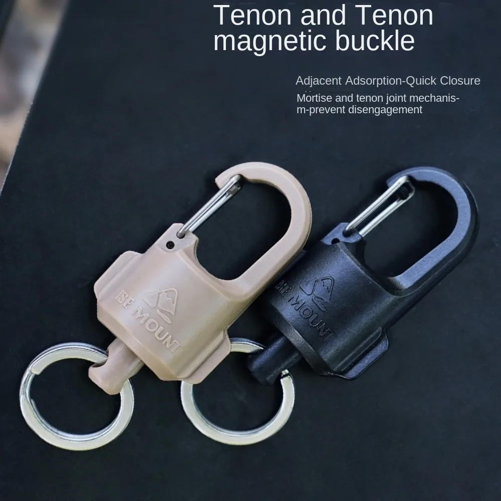 Hebilla magnética de acero inoxidable para acampada y montañismo, llavero con mosquetón para exteriores, cierre de Clip a presión para mochila de senderismo, 2 piezas - imagen 4