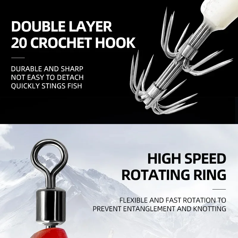 1Pc 3D láser calamar Jig anzuelo cebo madera camarón pulpo sepia señuelo plomo camarón 80mm 5,3g Señuelos de pesca luminosos plomo plomo - imagen 4