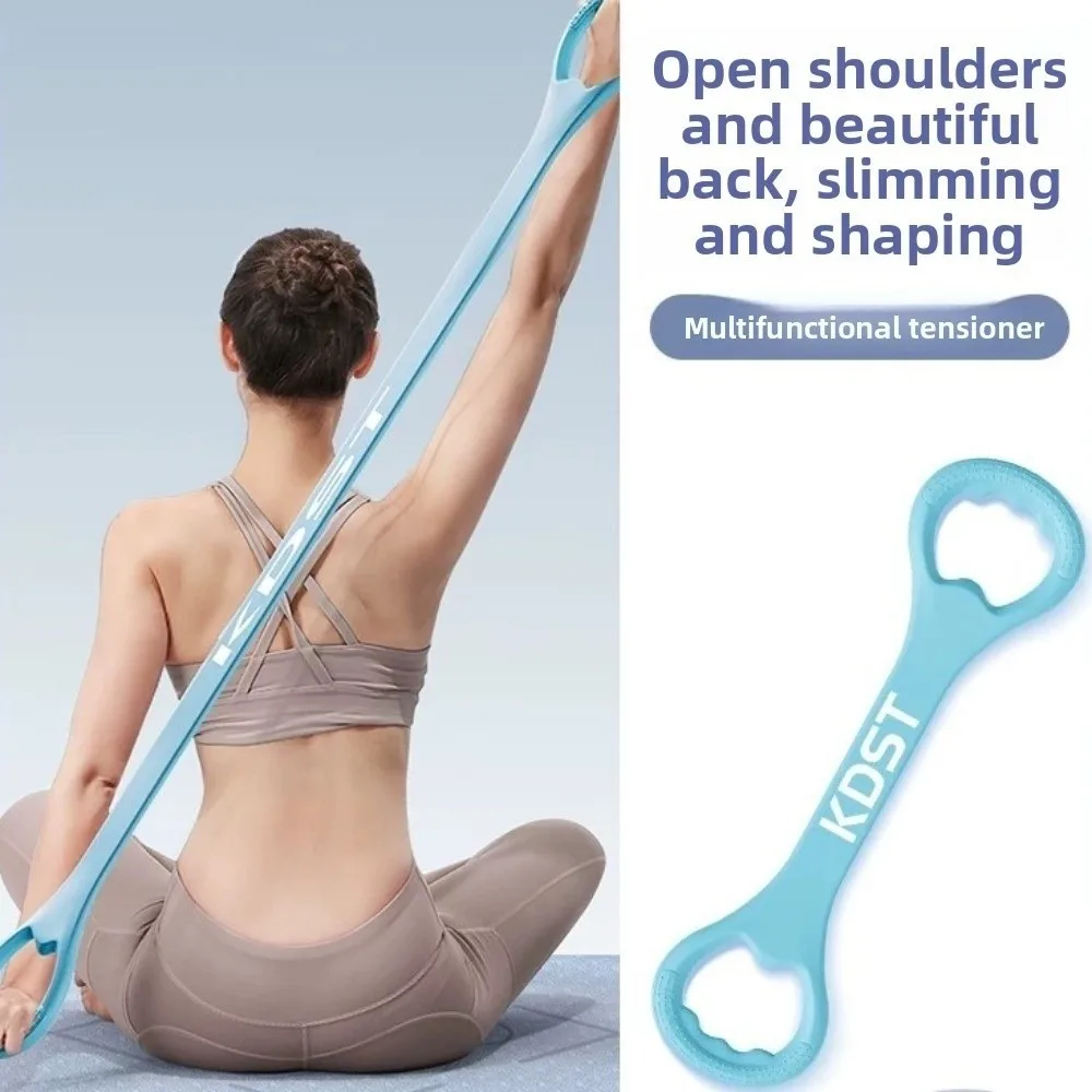 Herramienta tensora de silicona multifuncional, Material de silicona portátil, cuerda de entrenamiento de Yoga, estiramiento de cuello abierto, diseño de 8 figuras - imagen 2