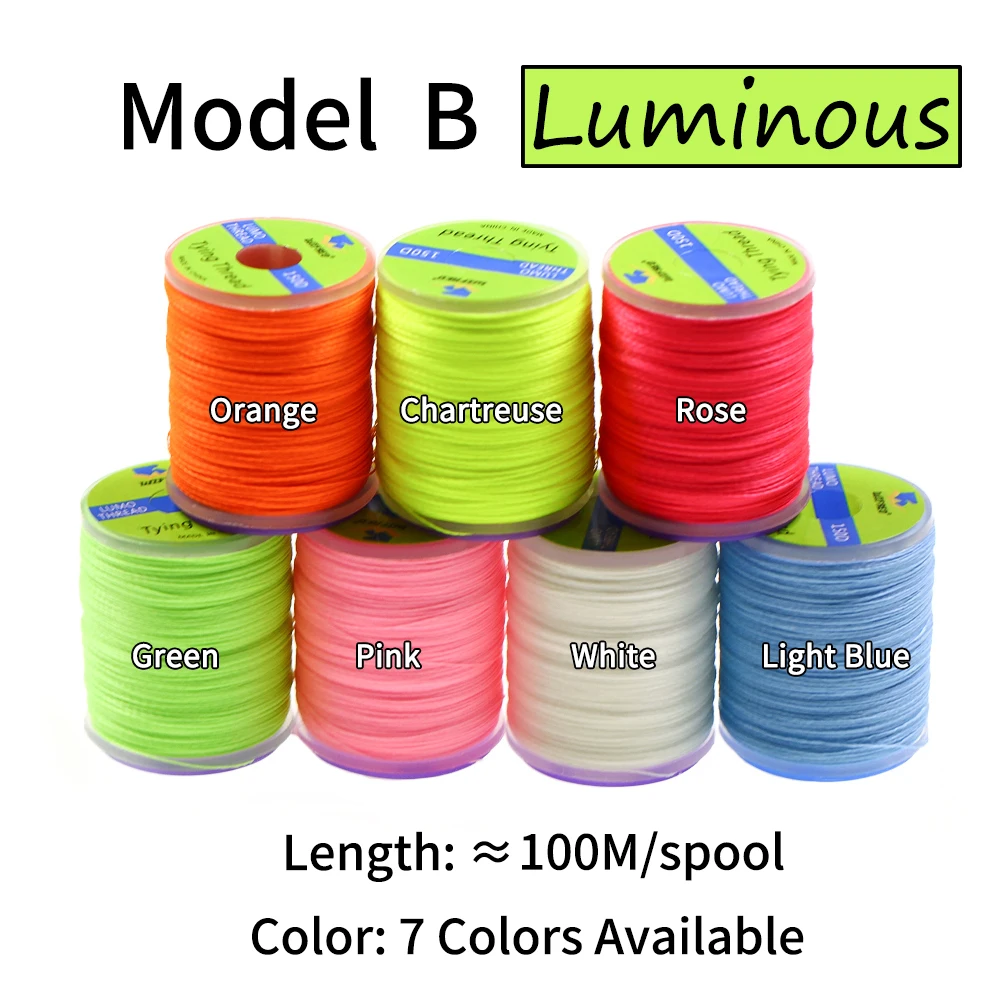 Ellllv-hilo de encuadernación luminoso 150D para señuelo de plantilla, ganchos de asistencia, hilo fluorescente anudado a mano, Material de atado de moscas de agua salada - imagen 5