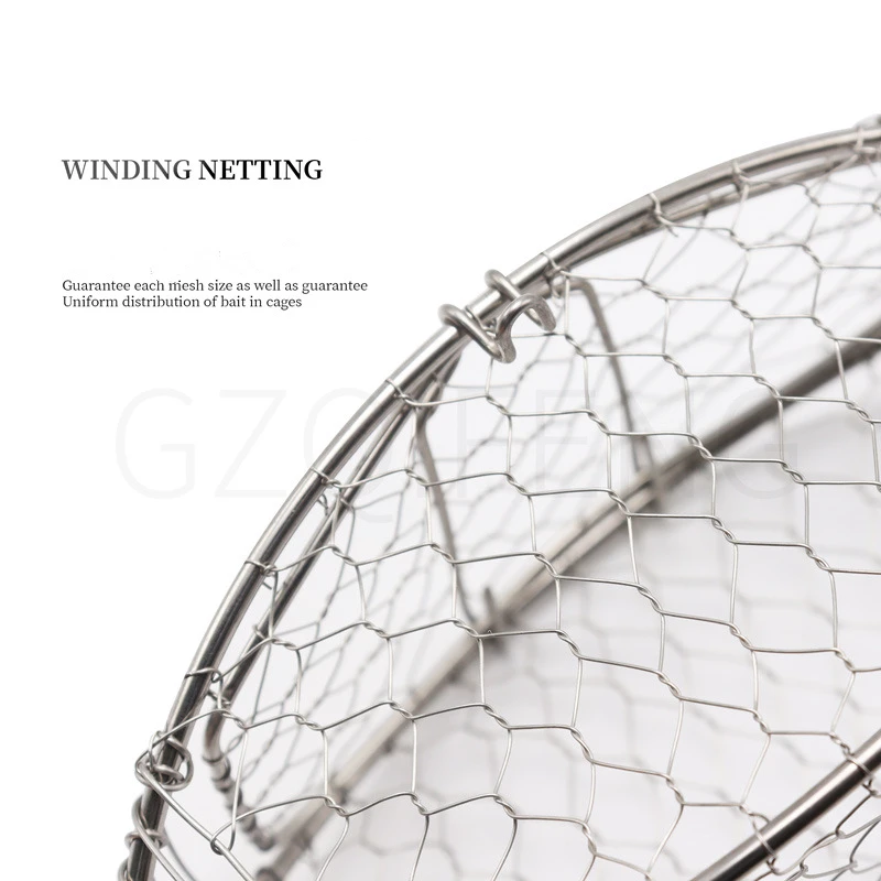 Jaula de cebo de acero inoxidable ZYZ, malla de cuatro esquinas, alimentador de cebo para pesca en agua salada, jaula de cebo, accesorios de aparejos de anzuelo Sabiki - imagen 5