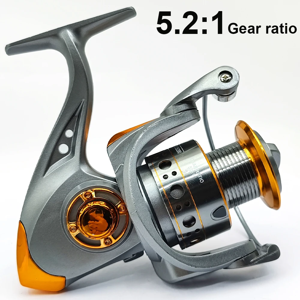 Carretes de Pesca giratorios ultraligeros y lisos, arrastre máximo de 8KG, serie 1000-7000, carrete de Metal para Ocean Rock/barco, accesorios de Pesca - imagen 5