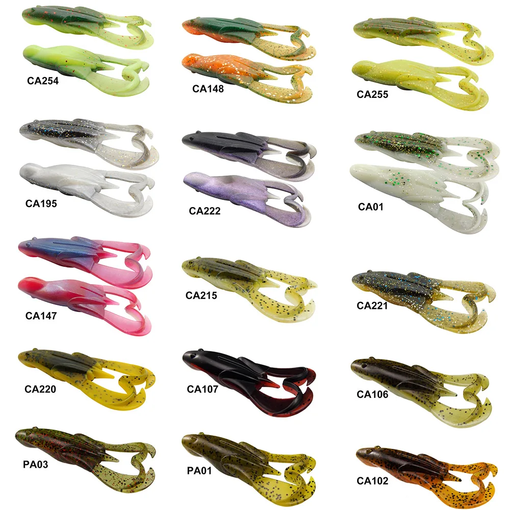 KESFISHING-cebos de silicona suave para rana, aleta ruidosa de 3 ", atractivo, olor a camarón, Isca, Señuelos de Pesca artificiales, aparejos - imagen 5