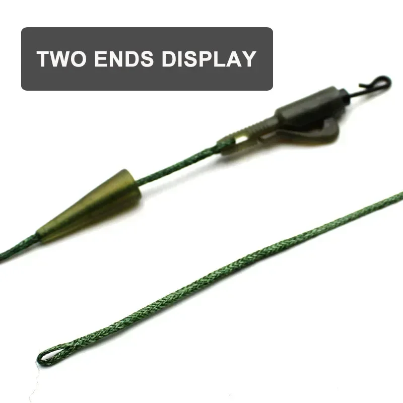 Línea de pesca de carpa, líder listo atado, hundimiento, sin plomo, Clip Hybird, giro de cambio rápido para accesorios de aparejo de helicópteros - imagen 3