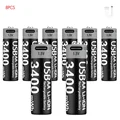 USB AA 3400mWh 8PC