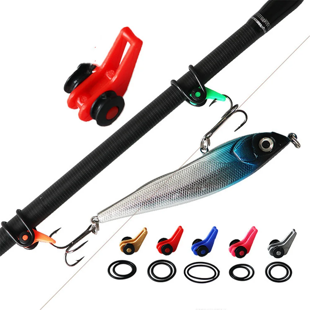 10 unids/lote de anzuelo de pesca de plástico portátil, soporte seguro para caña de pescar, herramienta para caña, accesorios de soporte de seguridad para fundición de cebo - imagen 2