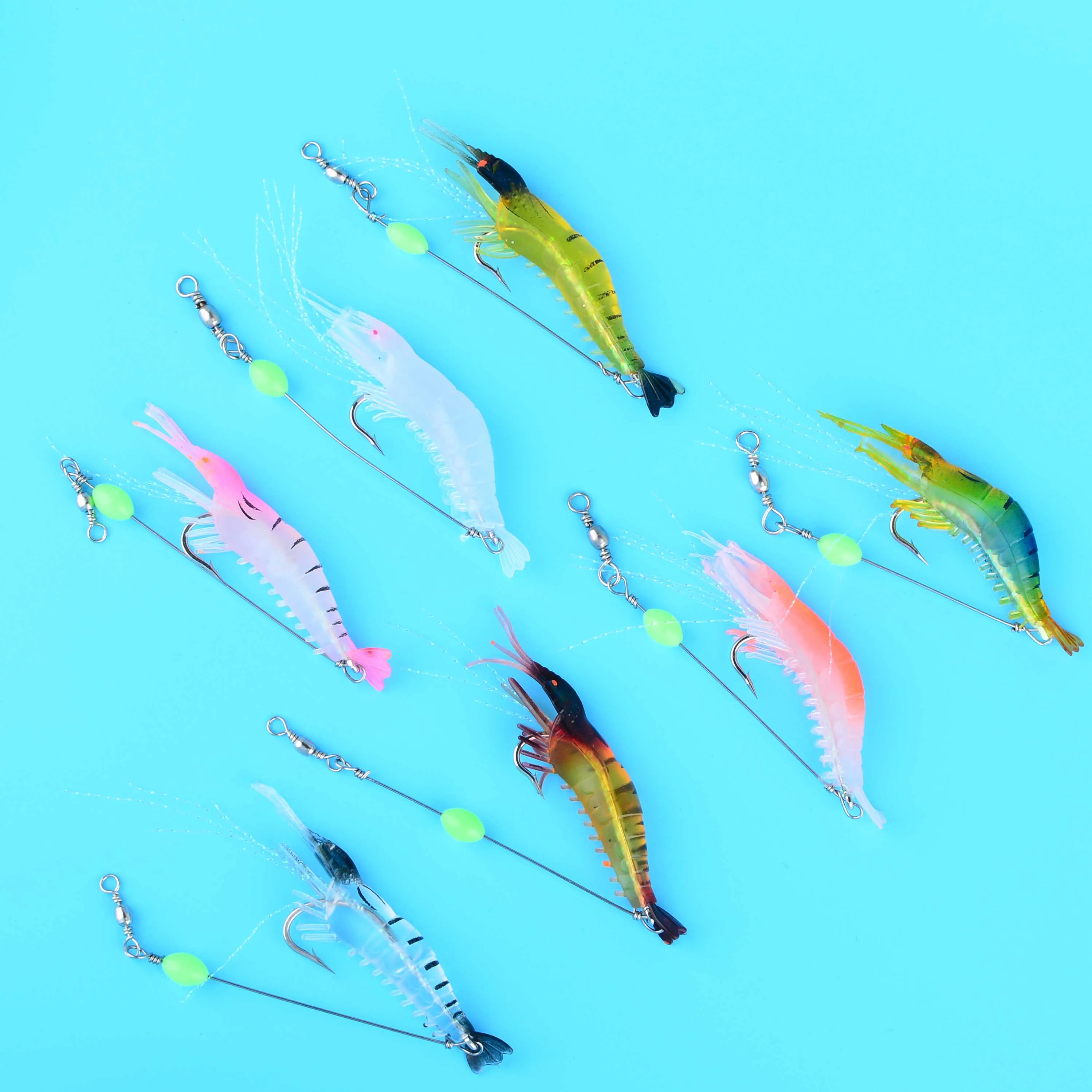 Señuelos de Gamba Noctilucentes – Jig Head en Vinilo para Pesca - imagen 3