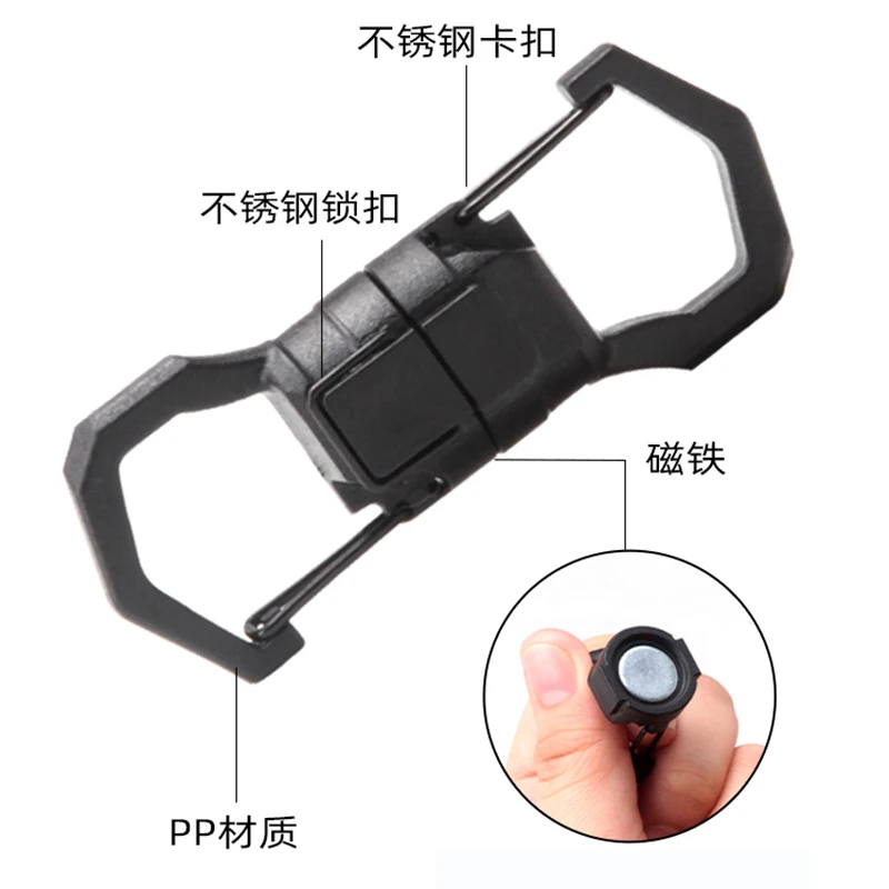 Mosquetón magnético fuerte, llavero de mosquetón de acero inoxidable para acampar al aire libre, escalada, Clip de bloqueo, hebilla, gancho de pesca, 1 Uds. - imagen 3