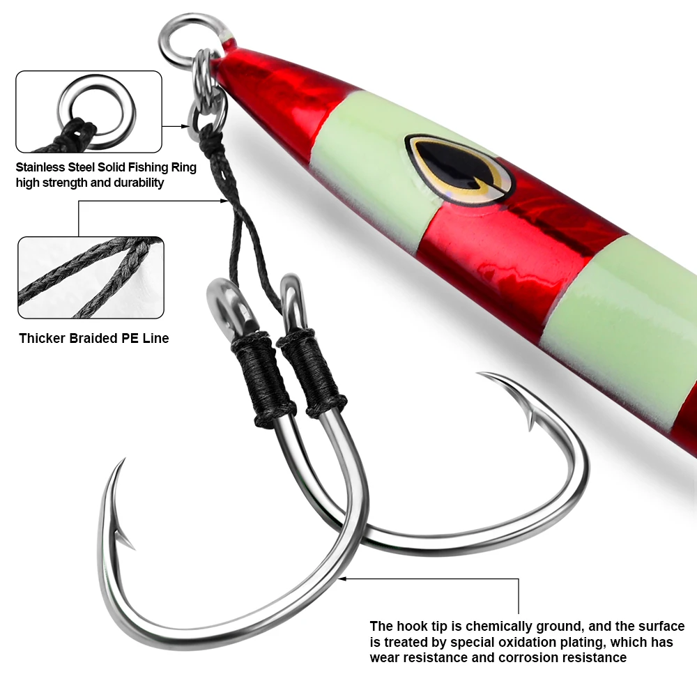 Anzuelos Dobles Jigging PROBEROS – Acero Alto Carbono - imagen 5