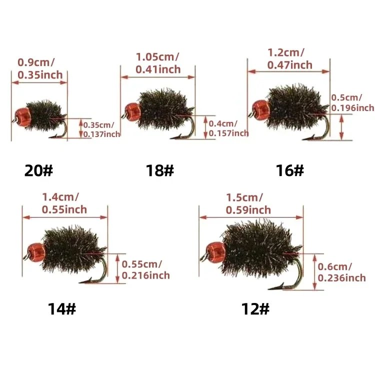 Anzuelo de mosca, cebo de pesca, nano insecto, biónico, veneno, mosquito, oruga, 50 - imagen 4