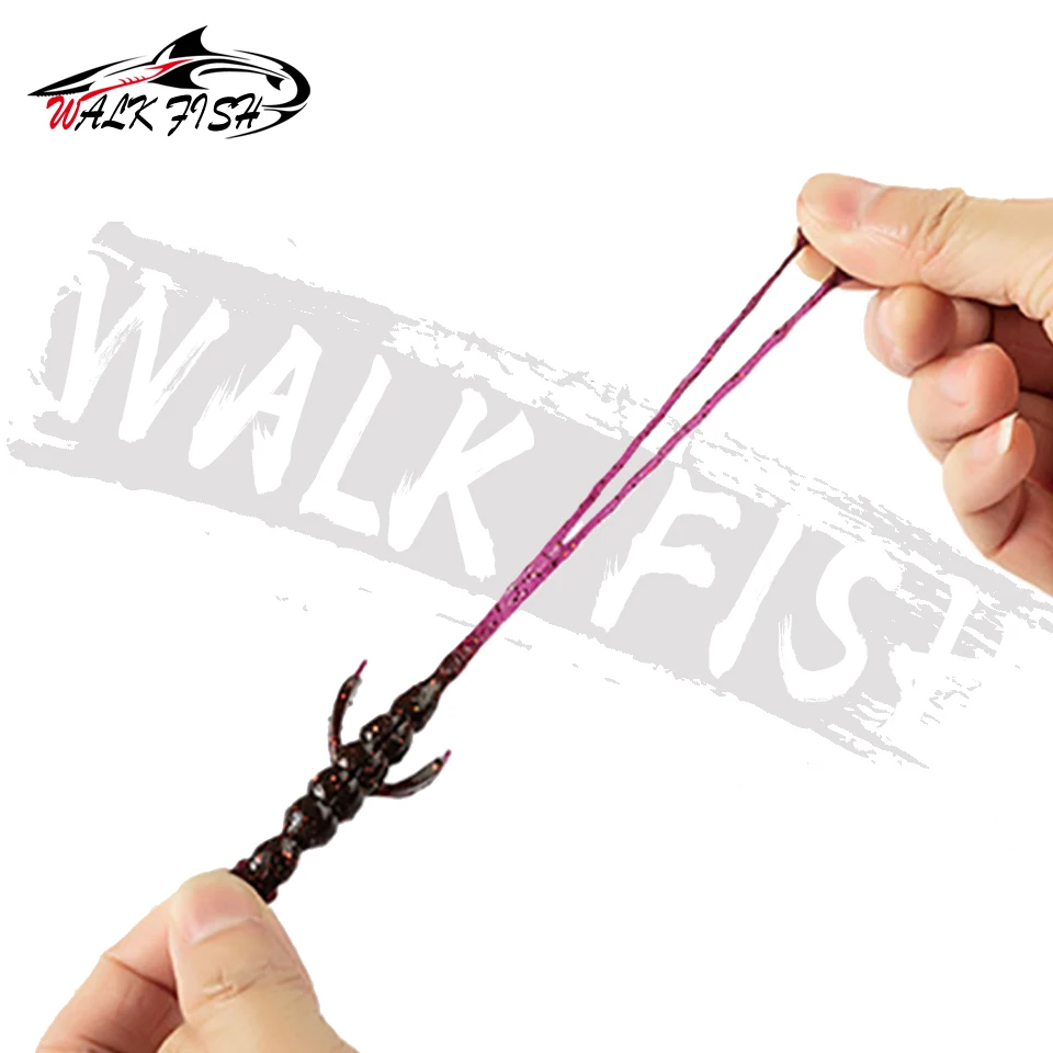 WALK FISH-señuelo de pesca de agua dulce, cebo blando de 5,7 cm, 3g, TPR flotante, doble cola en T, más sal Plus, 12 piezas - imagen 5