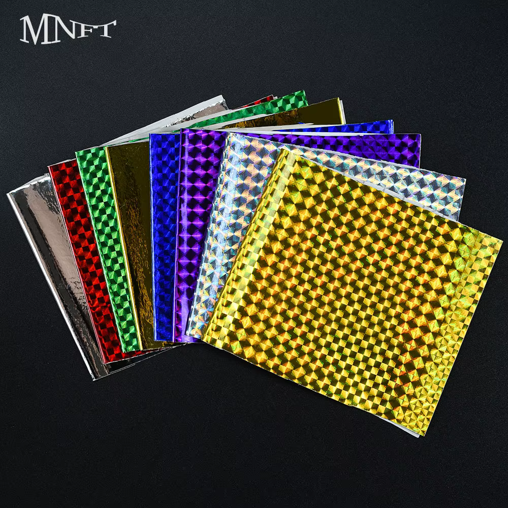 Juego de pegatinas para cebo de pesca, papel reflectante láser de arcoíris, señuelo de Jigging para pesca en el mar, papel de lentejuelas, materiales para hacer cebo DIY, 2 uds. - imagen 2