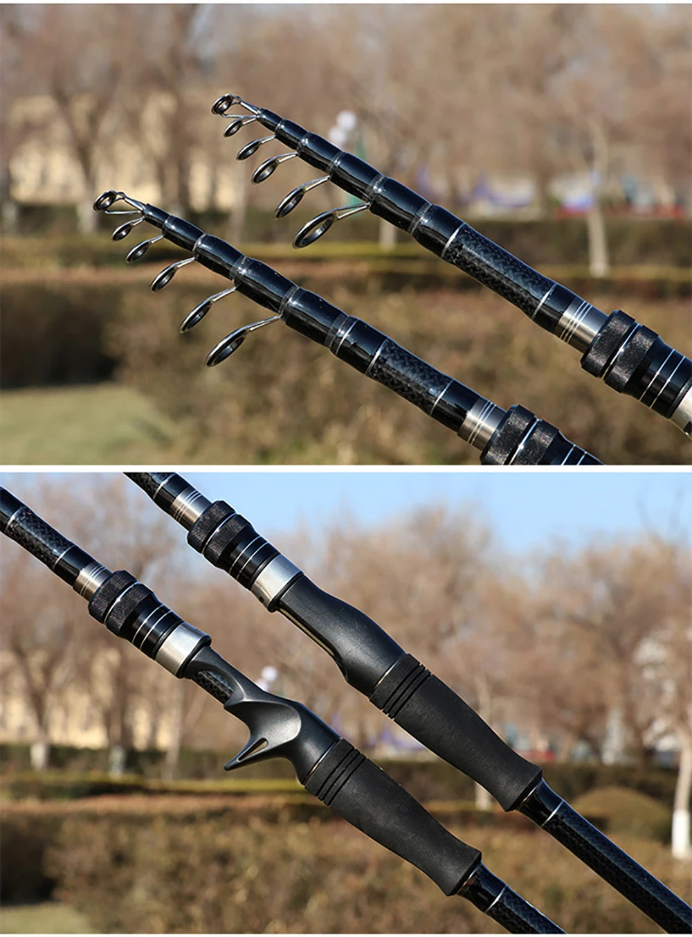 Experimente la emoción de la pesca con nuestras cañas versátiles de alta calidad diseñadas para precisión y durabilidad