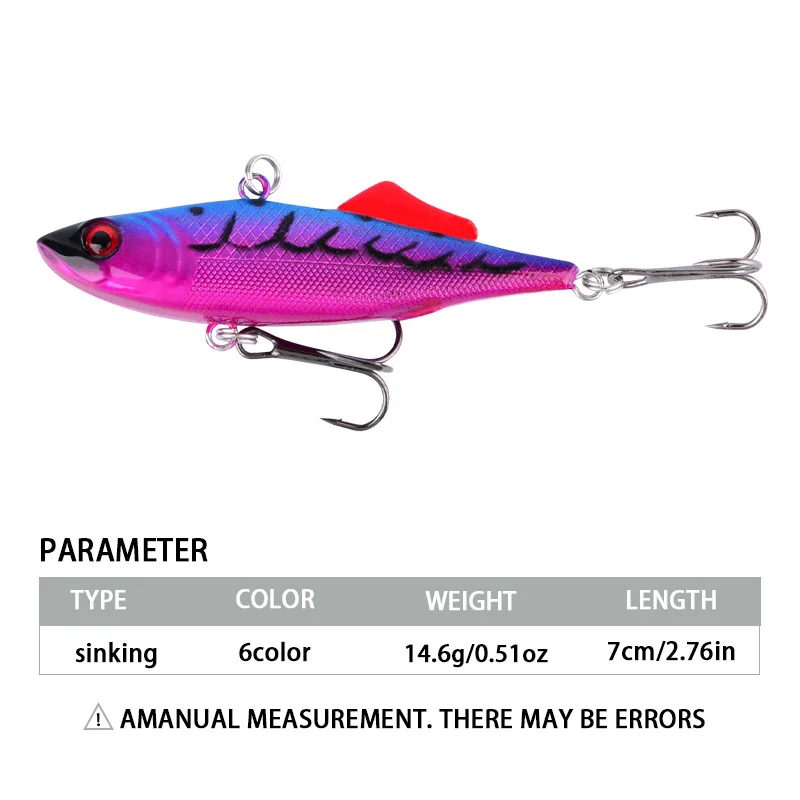 Señuelo de pesca hundido con vibración Vib, señuelo de Metal para curricán, cebo duro Crankbait, pesca de invierno, Lucio, 1 ud. - imagen 2