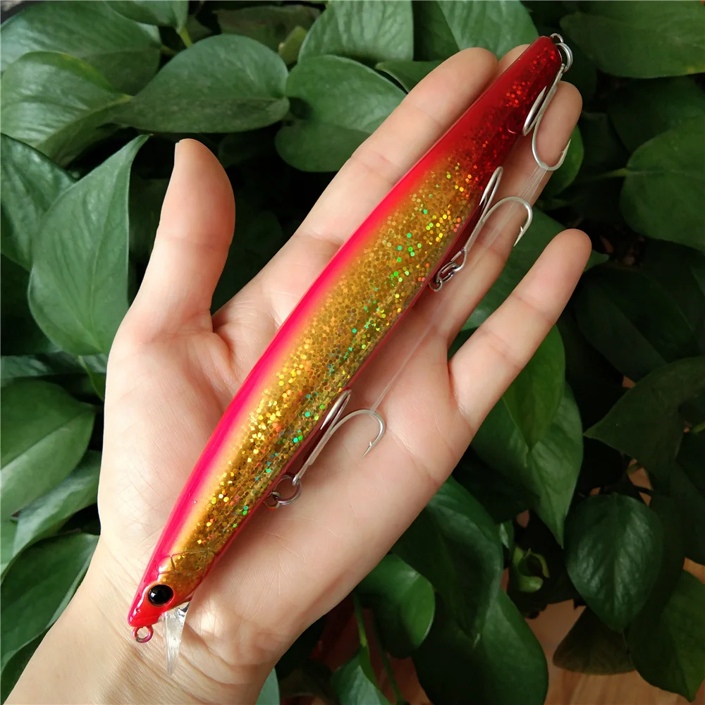 TSURINOYA 3 uds 163mm 31g pececillo flotante STINGER 160F señuelo de pesca de agua salada cebos duros de fundición ultralarga cebos grandes - imagen 2