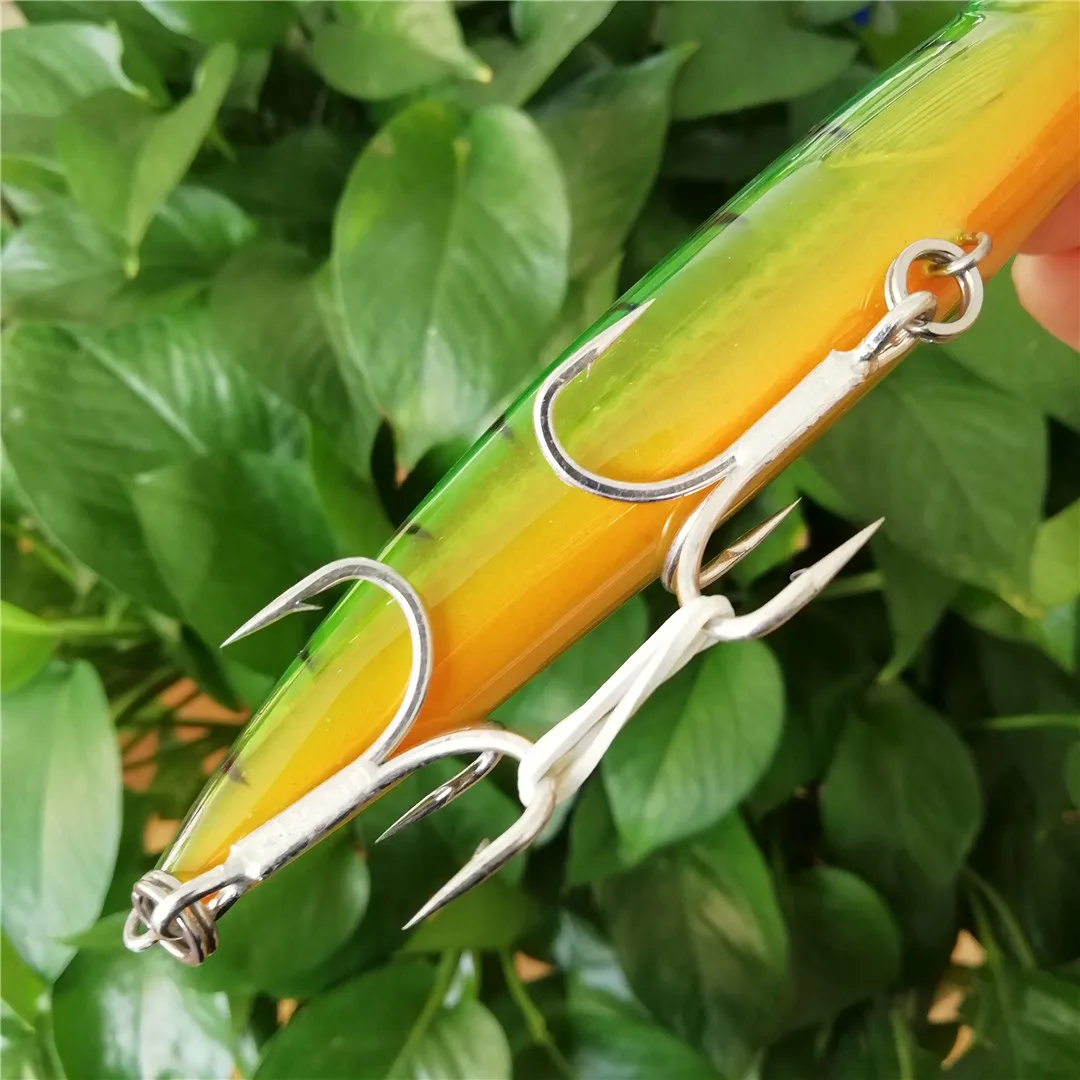 Señuelos de pesca de pececillo Trolling, 3 uds., 140mm, 40g, cebos duros artificiales flotantes de fundición larga para fundición, señuelo de pesca Trolling - imagen 4