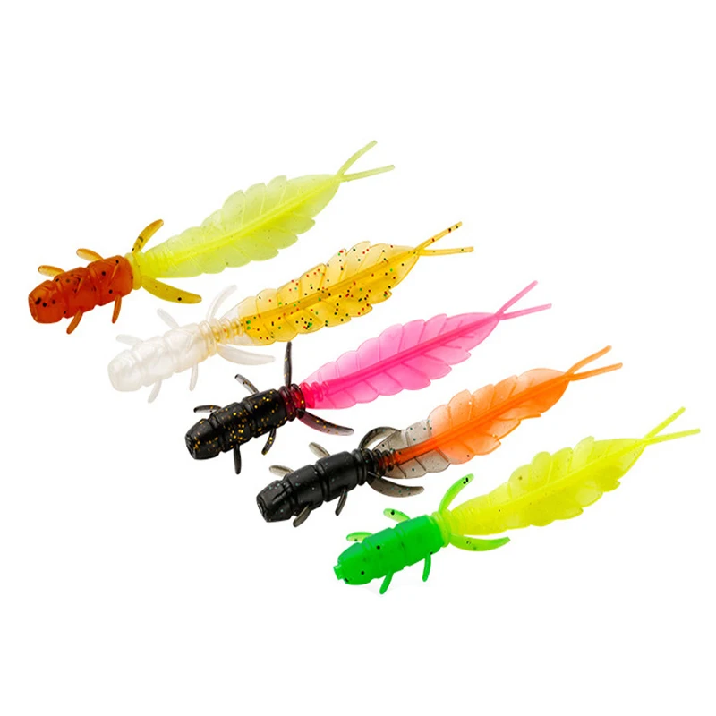 Señuelo de trucha suave de 5 piezas, cebo de silicona Wobbler Swimbait, cebos de gusano Artificial de 75mm y 1,3g, leurre souple Artificial - imagen 4