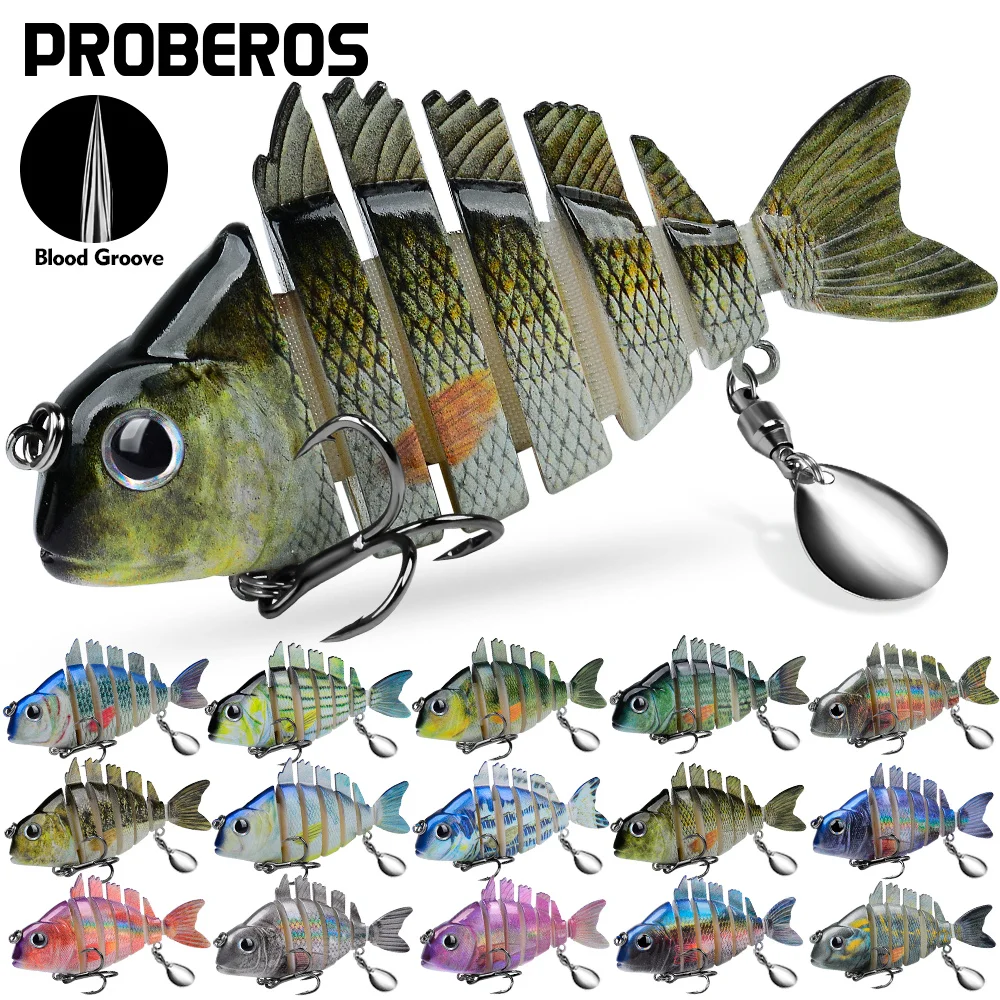 Nuevos Señuelos de Pesca para lubina, trucha, Swimbaits multiarticulados, señuelos de natación biónicos de hundimiento lento con lentejuelas intermitentes