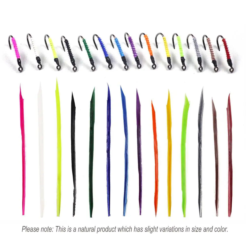 Wifreo-plumas de Biots salvajes de pavo para envolver el cuerpo, materiales de atado de moscas emergentes, Spinner, Nymph, 5 unids/lote por bolsa - imagen 4