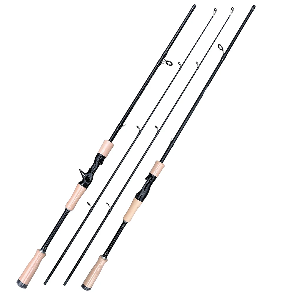 Cañas de pescar de carbono para lubina, señuelo con punta de ML, 8-25g, caña de fundición giratoria, fuerza 8-15lb, cebo de mar de 1,65 m, 1,8 m - imagen 3