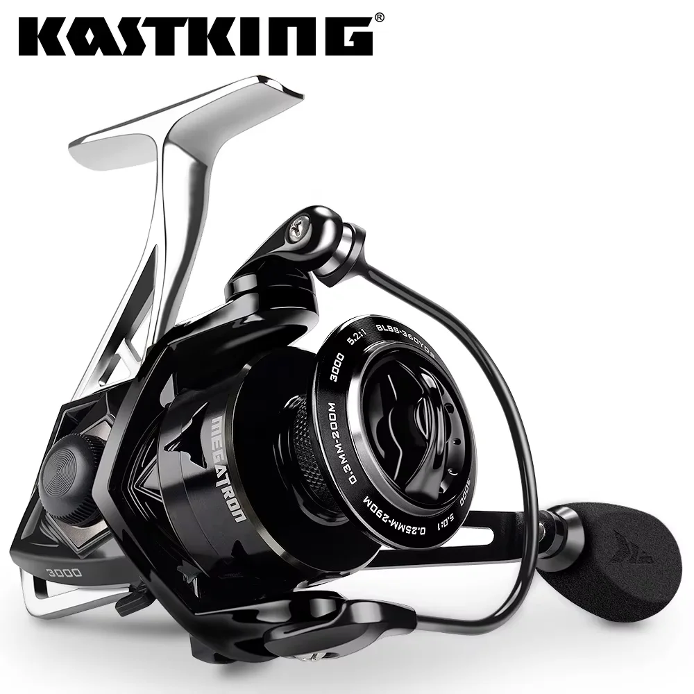 KastKing-carrete de pesca giratorio Megatron, arrastre máximo de 18KG, 7 + 1 rodamientos de bolas, carrete de aluminio, arrastre de fibra de carbono, bobina de pesca de agua salada - imagen 5