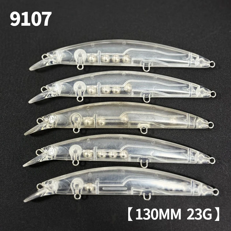 200 Uds. Señuelo de pececillo en blanco sin pintar 130mm 23g Topwater plástico flotante en blanco agua salada lubina trucha Pesca cebo de pececillo sin pintar - imagen 2