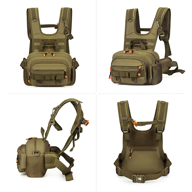 Bolsa táctica para escalada en el pecho, chaleco Molle, bolsa frontal para exteriores, senderismo, Camping, pesca, señuelo, Kit de reconocimiento, riñonera deportiva para caza - imagen 5