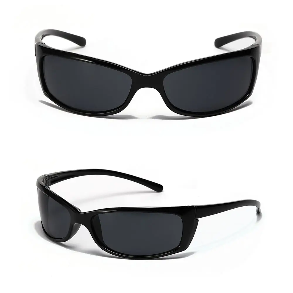 Gafas de sol Y2K para hombre y mujer, lentes de sol deportivas para exteriores, estilo Punk, a la moda, color negro, 2023 - imagen 4