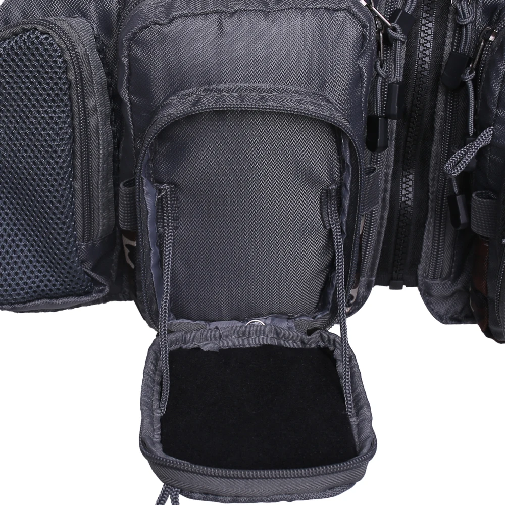 Chaleco de pesca con mosca para hombre y mujer, paquete con bolsillos, tamaño ajustable, actividades al aire libre, malla transpirable, trucha, lubina - imagen 5