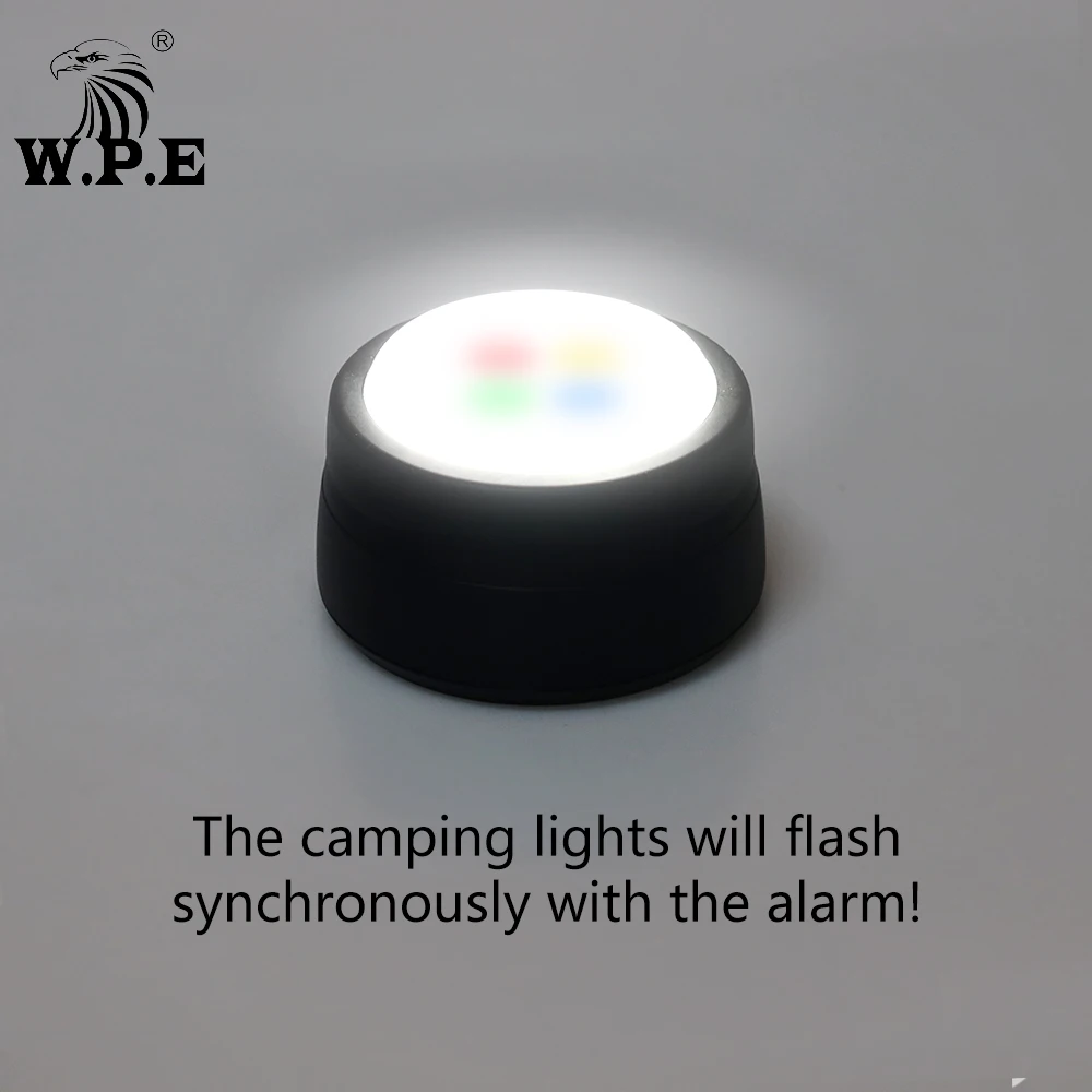 W.P.E 1 Juego de alarma de cebo de pesca de carpa electrónica 4 + 1 Juego LED sonido Indicador de alerta inalámbrico tienda de campaña luz alimentador de carpa alarma de pesca - imagen 4