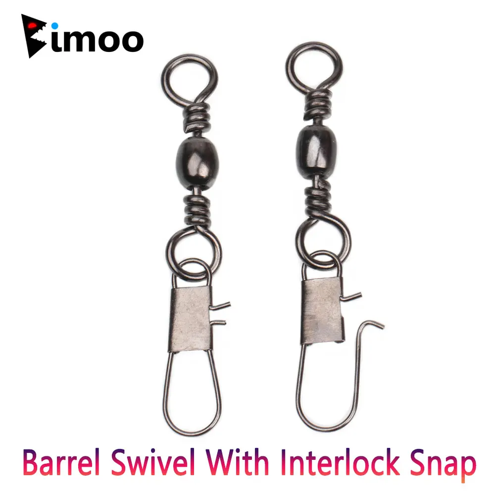 Bimoo-barril giratorio con enclavamiento, conector de pesca a presión, Pin a presión, señuelo de pesca rodante, aparejos Sabiki, accesorios para peces de mar