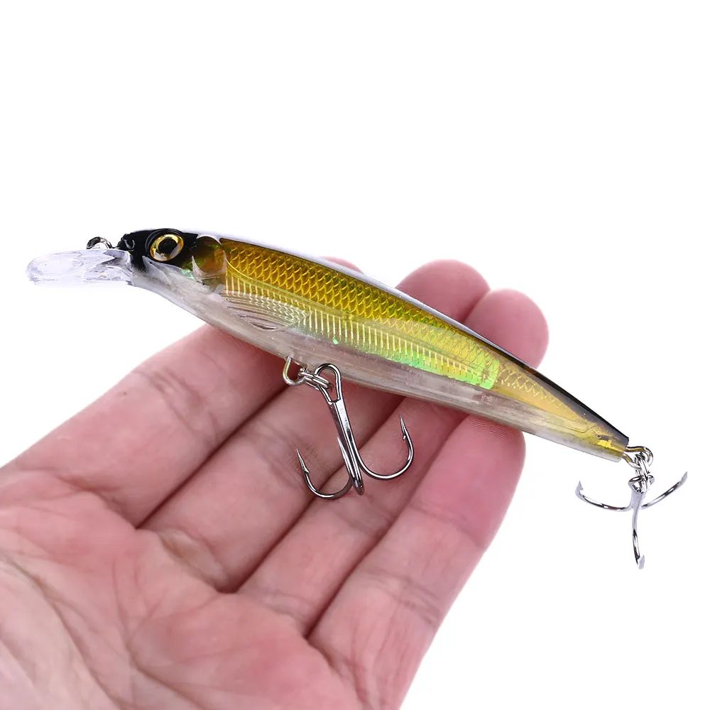 10 Uds. Juego de Señuelos de Pesca profesionales 11cm 13,4g Minnow Jerkbait Bass Pike Walleye Crankbaits cebos duros señuelo Artificial Pesca - imagen 5