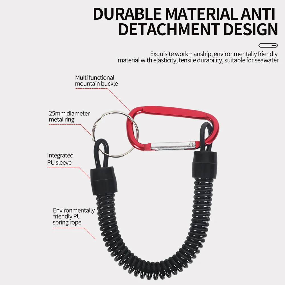 3 uds cuerda antideslizante de pesca 22cm hebilla retráctil pesca al aire libre Camping ciclismo cuerda retráctil herramientas de pesca aparejos - imagen 5