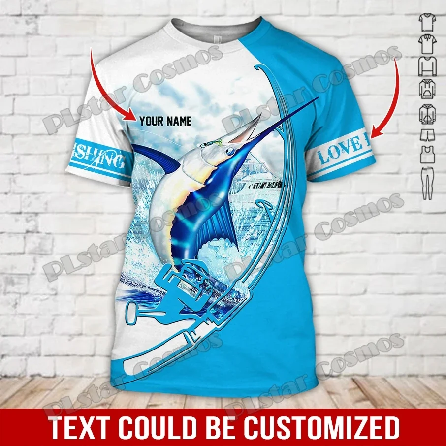 PLstar Cosmos-Camiseta de pesca de atún con nombre personalizado para hombre, camisa de moda con estampado 3D, estilo de verano, informal, Unisex, TX288 - imagen 3