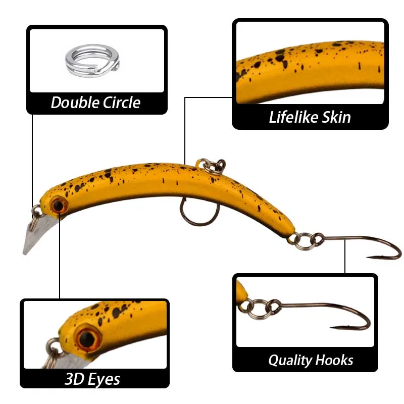 6 uds ojos 3D cebo Artificial señuelo de pesca Wobblers cebos duros de plástico Wobbler lubina aparejos de pesca pececillo pesca ﻿ - imagen 2