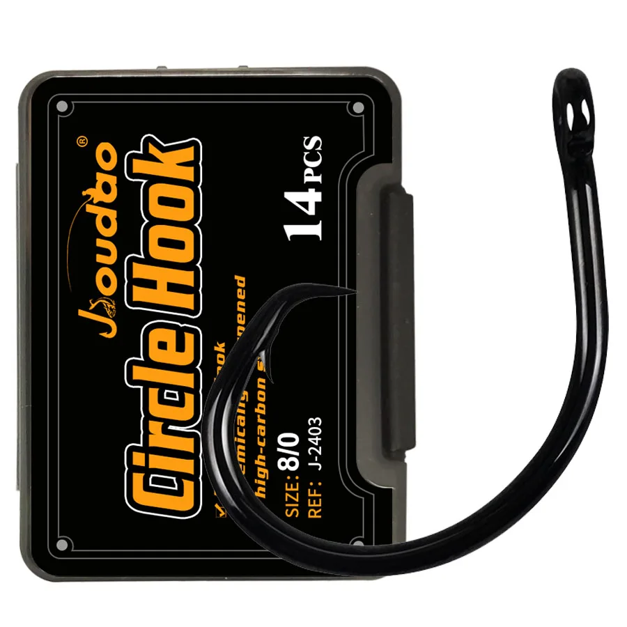 Anzuelo de atún, anzuelos circulares de pesca, 3X anzuelos de pesca en línea fuertes para atún, bagre, lubina, agua salada, pesca en agua dulce, tamaño 4 # -12/0 #