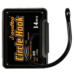 Anzuelo de atún, anzuelos circulares de pesca, 3X anzuelos de pesca en línea fuertes para atún, bagre, lubina, agua salada, pesca en agua dulce, tamaño 4 # -12/0 #