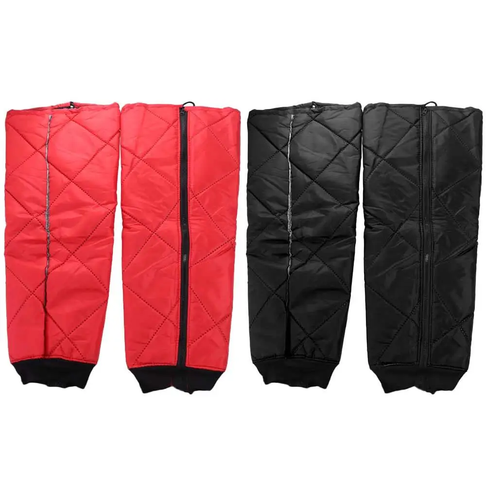 Rodilleras impermeables para motocicleta, 2 uds., Chaps completos, gruesos, cálidos, para invierno, espinilleras, negro/rojo, 60cm - imagen 2
