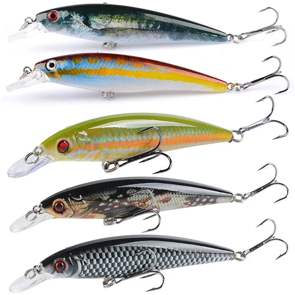 Juego de Señuelos de Pesca que se hunden, pececillo, 11,5g, 11cm, cebos Wobbler, caja de aparejos de Pesca de carpa, sonajero, Cranbait, Kit de 2 a 10 Uds. - imagen 4