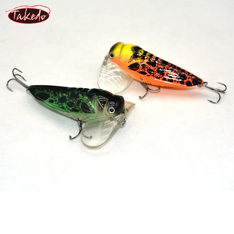 TAKEDO 7CM 13G cigarra señuelo de pesca Topwater Popper insecto cebo pesca de mar señuelo Wobbers para atún lubina carpa - imagen 2