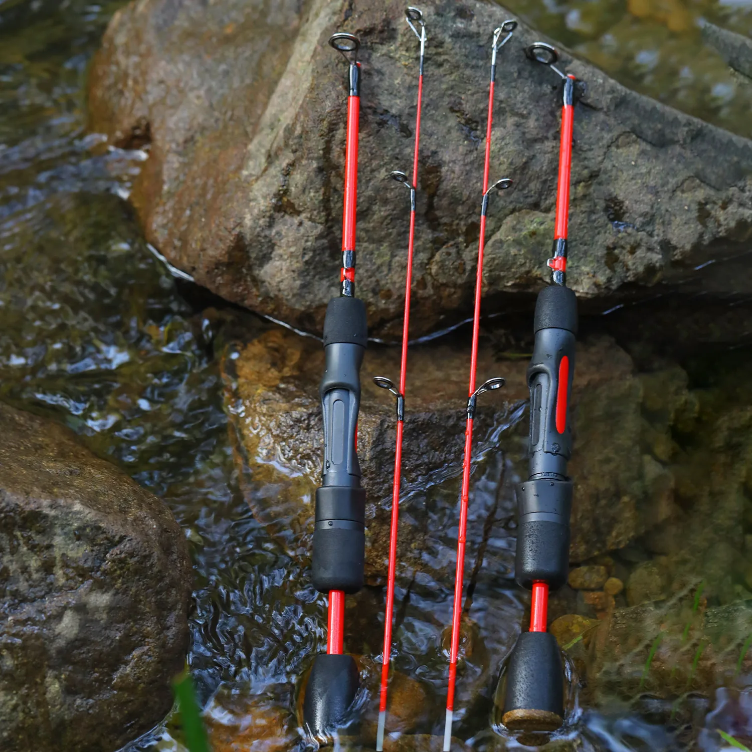 Sougayilang 68cm 2 secciones M L Power caña de pescar de invierno caña de pescar en hielo EVA mango antideslizante río camarones carpa caña de pescar - imagen 5